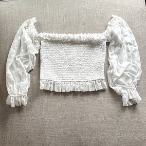 White off the shoulder crop